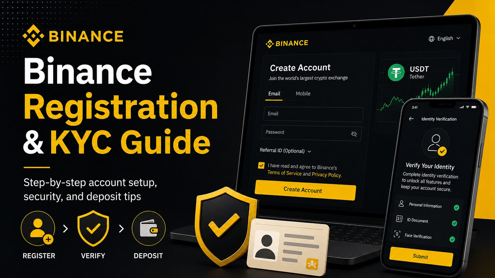 2026 币安注册完整指南：Binance 开户、实名认证与入金教学