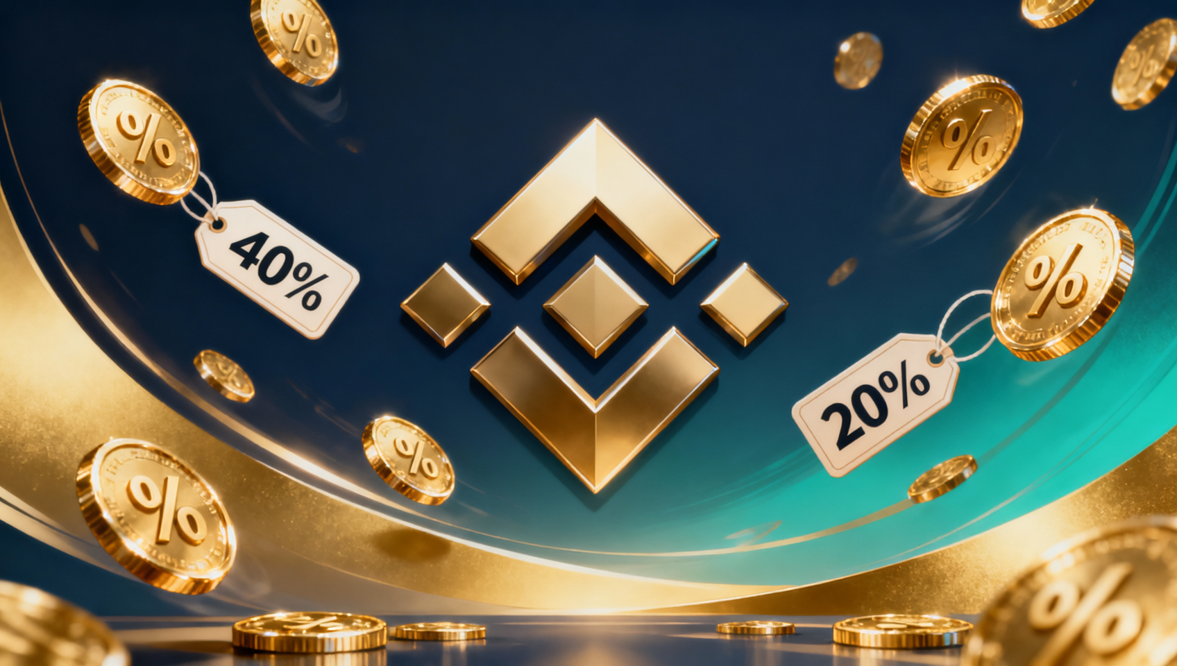 2026 Binance referral code and rebate guide showing 40% fee discount and signup bonus - professional cryptocurrency savings banner.