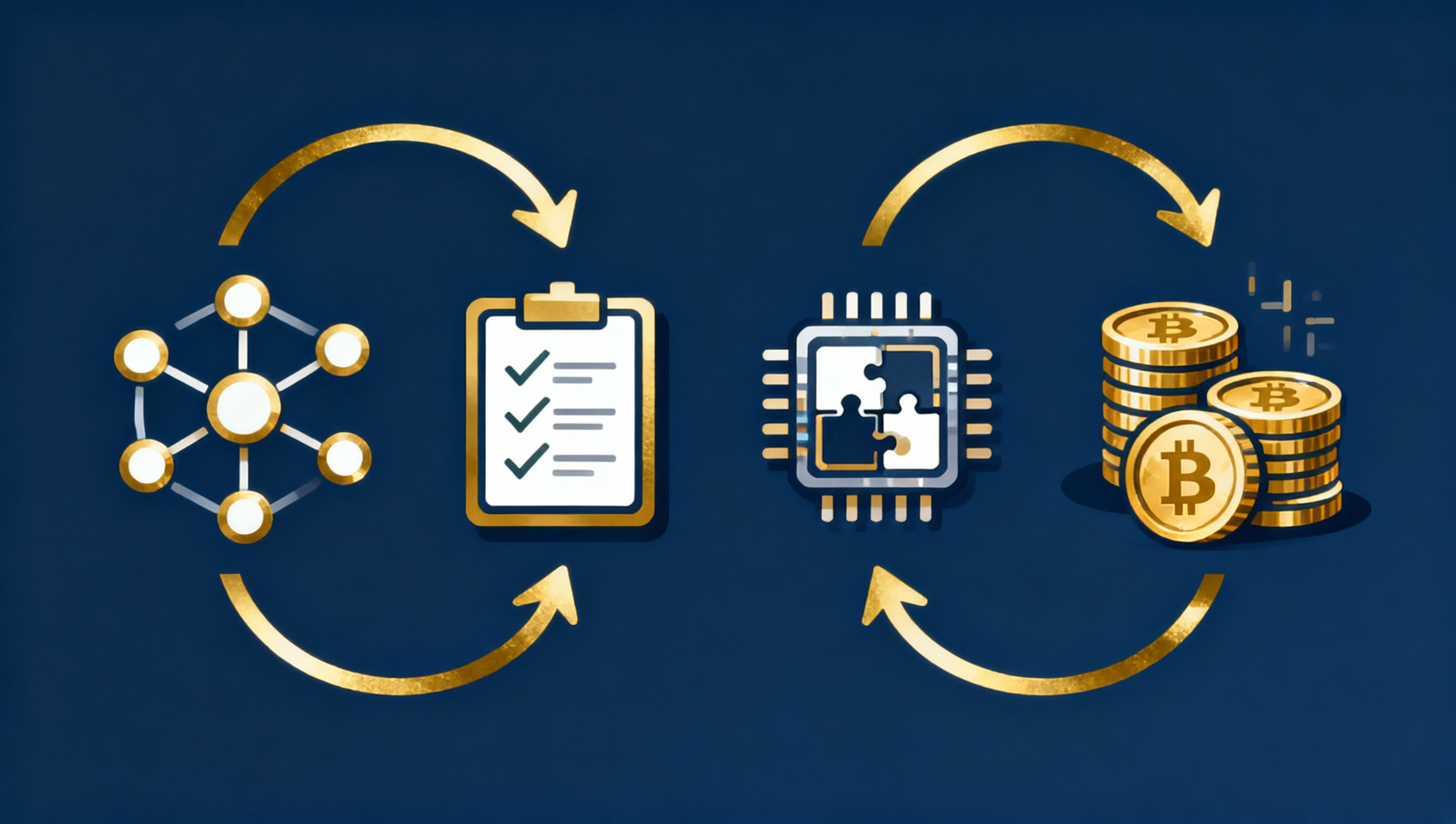 Diagrama de flujo que muestra a los mineros de Bitcoin verificando transacciones, empaquetando bloques y recibiendo recompensas