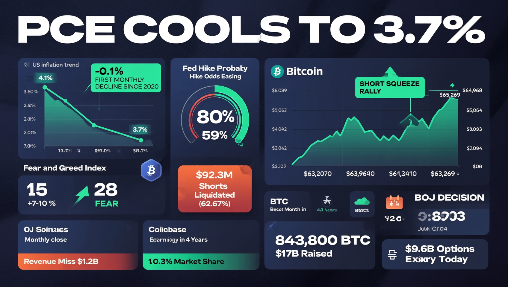 2026年7月31日币圈新闻深度评论 PCE降温BTC冲击65K 空头挤压 Coinbase财报 Strategy持仓84.4万枚