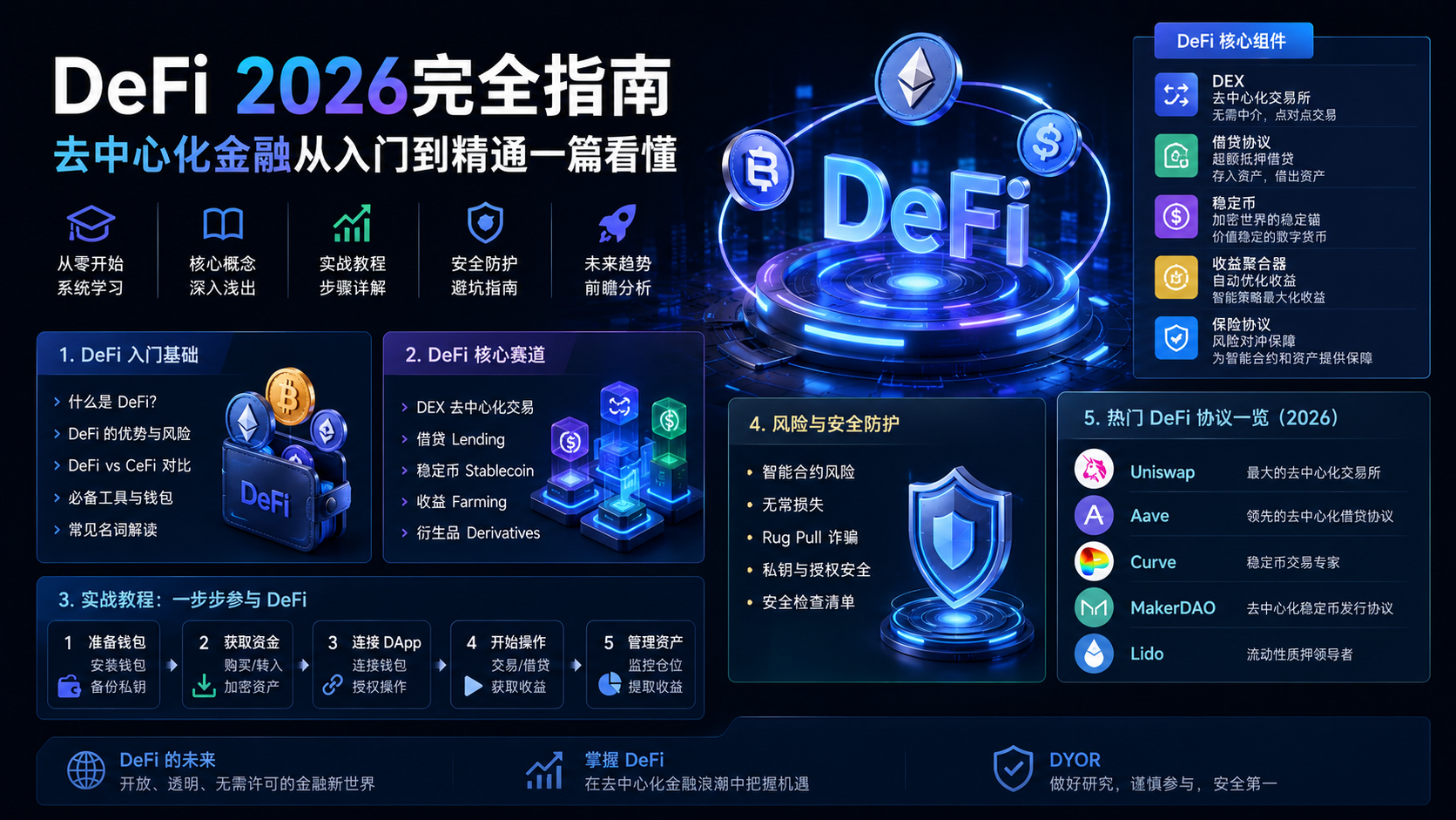 DeFi 2026完全指南：去中心化金融从入门到精通封面图